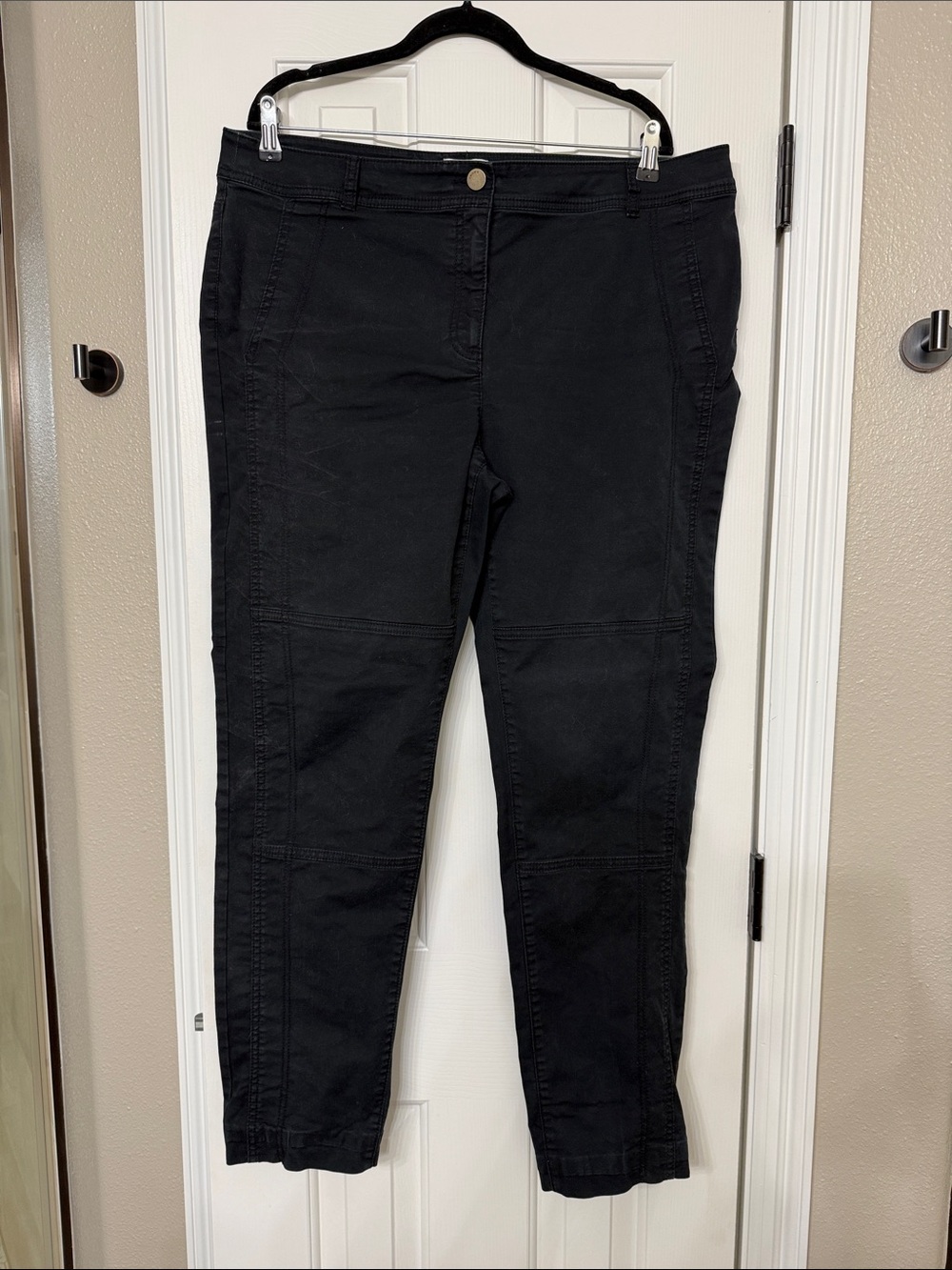 Chicos Black Women's Stretch Moto Skinny Pants